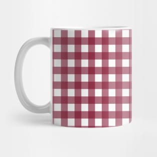 Vintage Red and White Gingham Pattern Mug